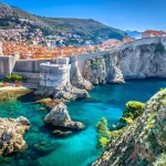 Dubrovnik landscape. / Aerial view at famous european travel destination in Croatia, Dubrovnik old town.