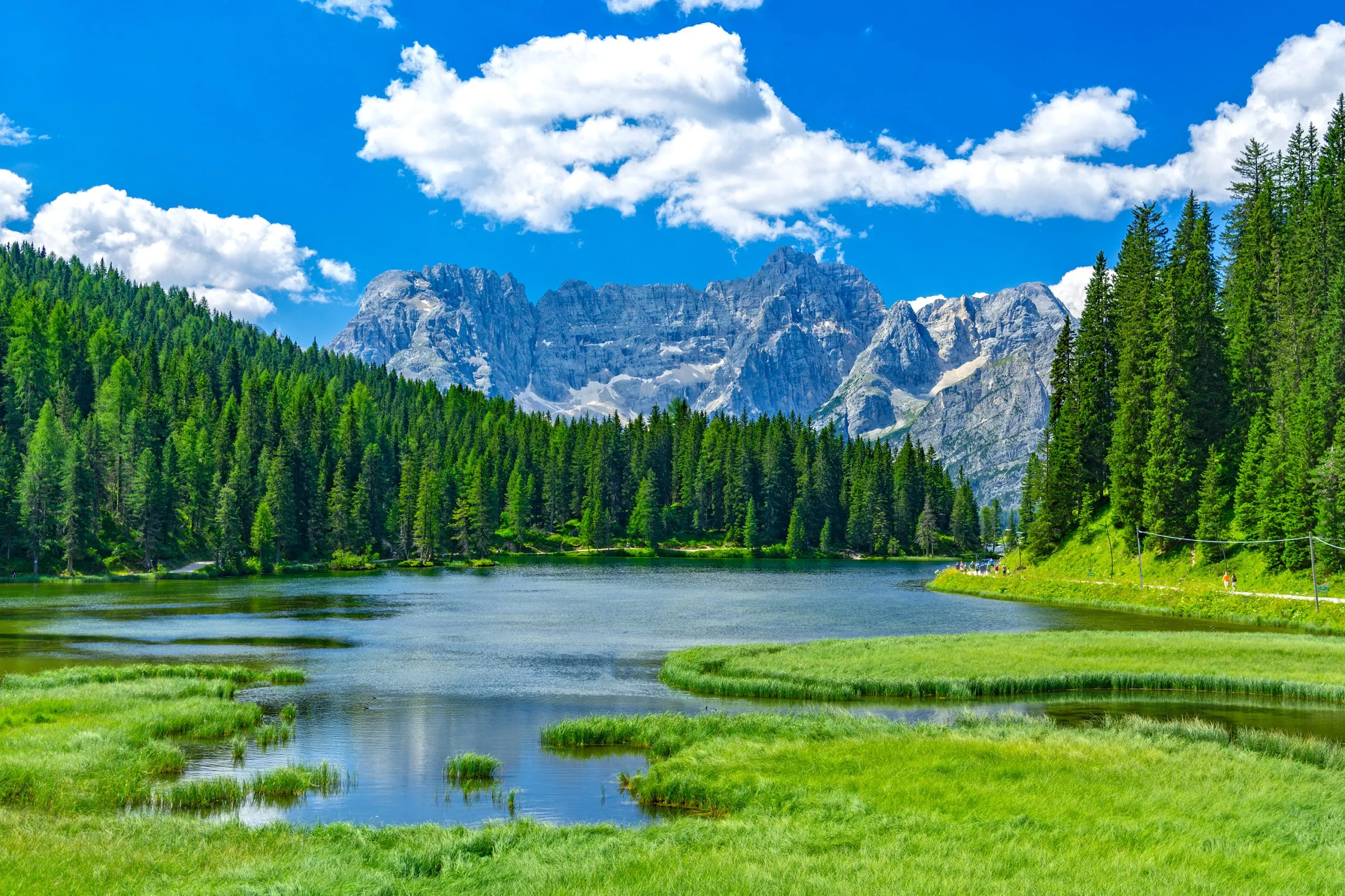 Lake Misurina in summer, Italy