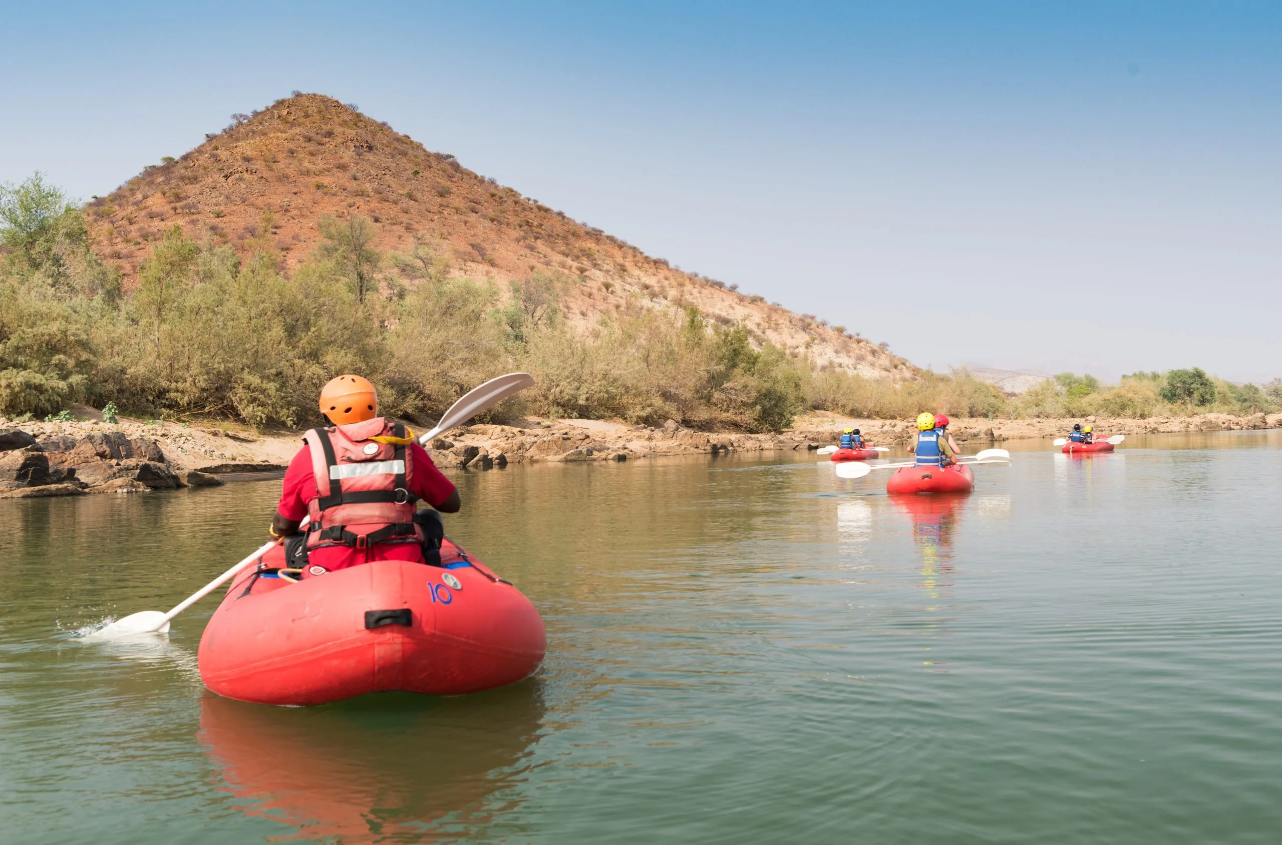 Rafting Paddling Boating On The River Kunene Namibia