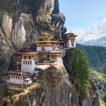 Taktshang Goemba or Tiger's nest Temple or Tiger's nest monastery the beautiful buddhist temple.The most sacred place in Bhutan is located on the high cliff mountain with sky of Paro valley, Bhutan.